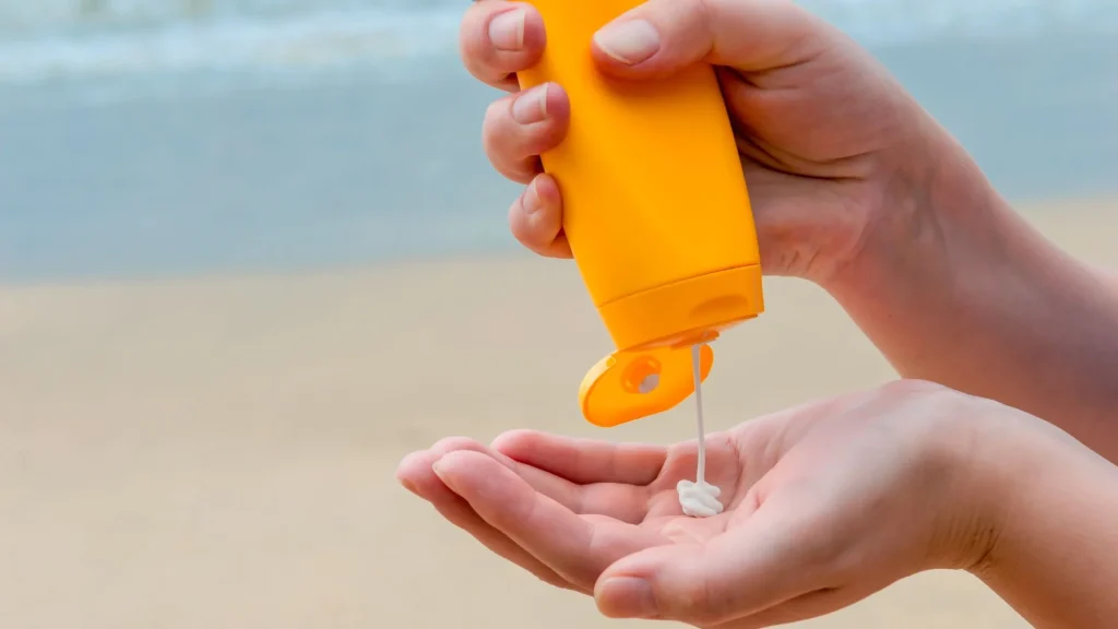 using sunscreen
