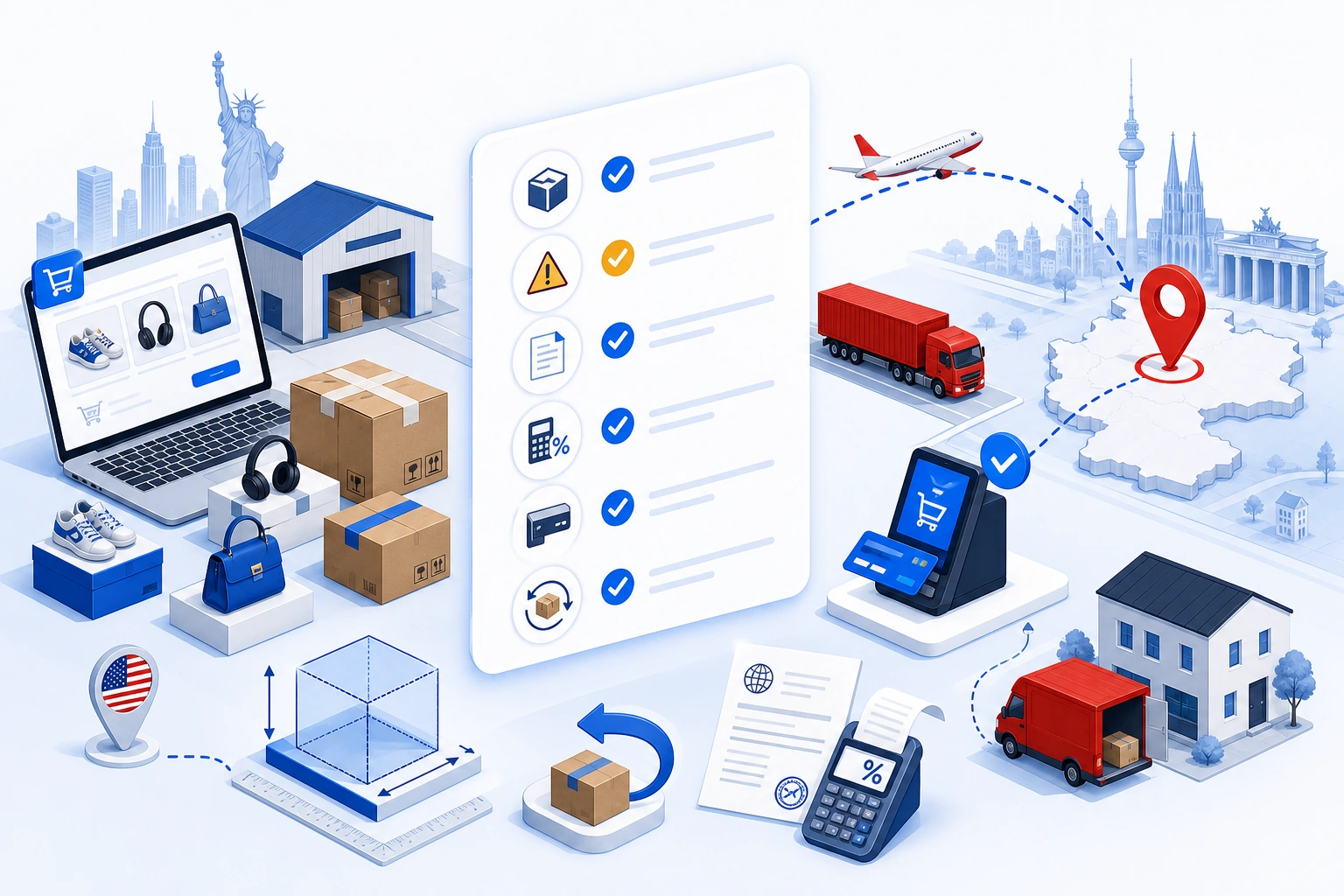 Illustration of US parcel forwarding from Jetkrate to Germany