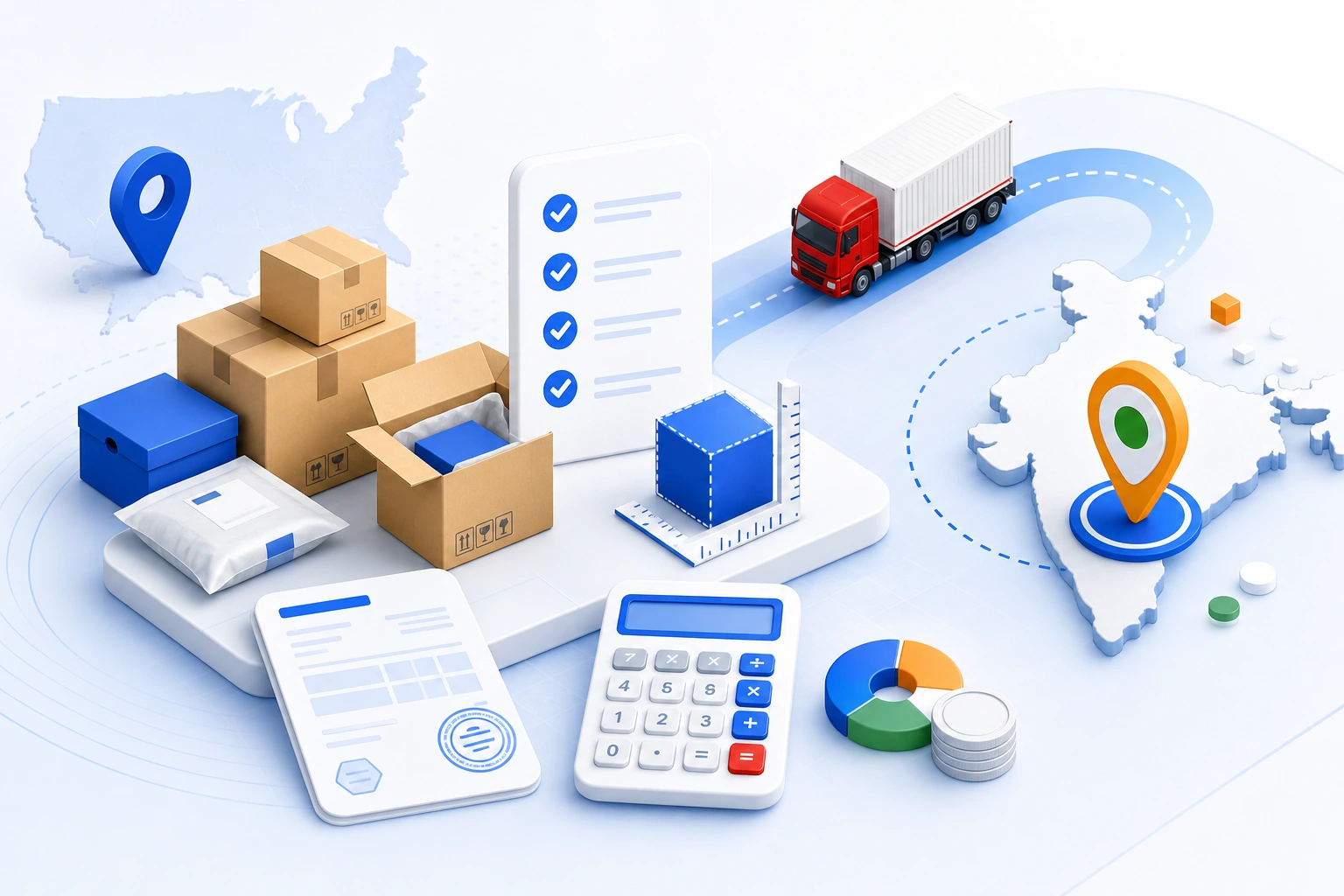 Illustration of US parcel forwarding from Jetkrate to India
