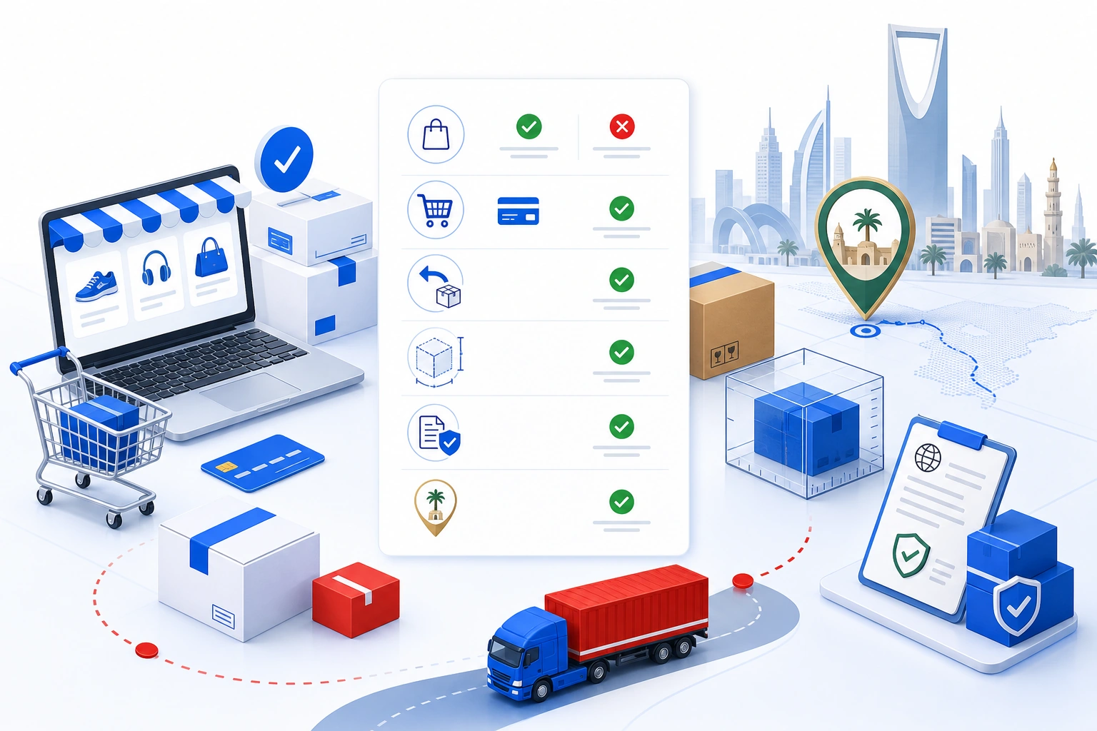 Illustration of US parcel forwarding from Jetkrate to Saudi Arabia