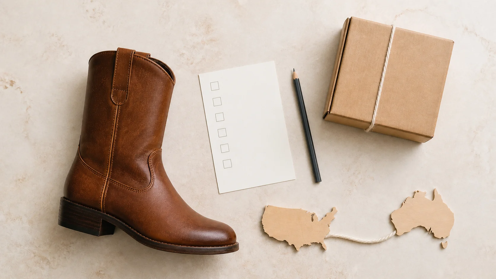 Checking an ordinary leather boot before forwarding from the US to Australia