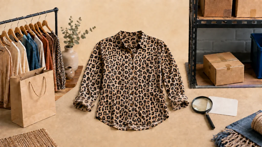 Comparing an Australian animal-print shirt, an exact Salina seller and US package forwarding