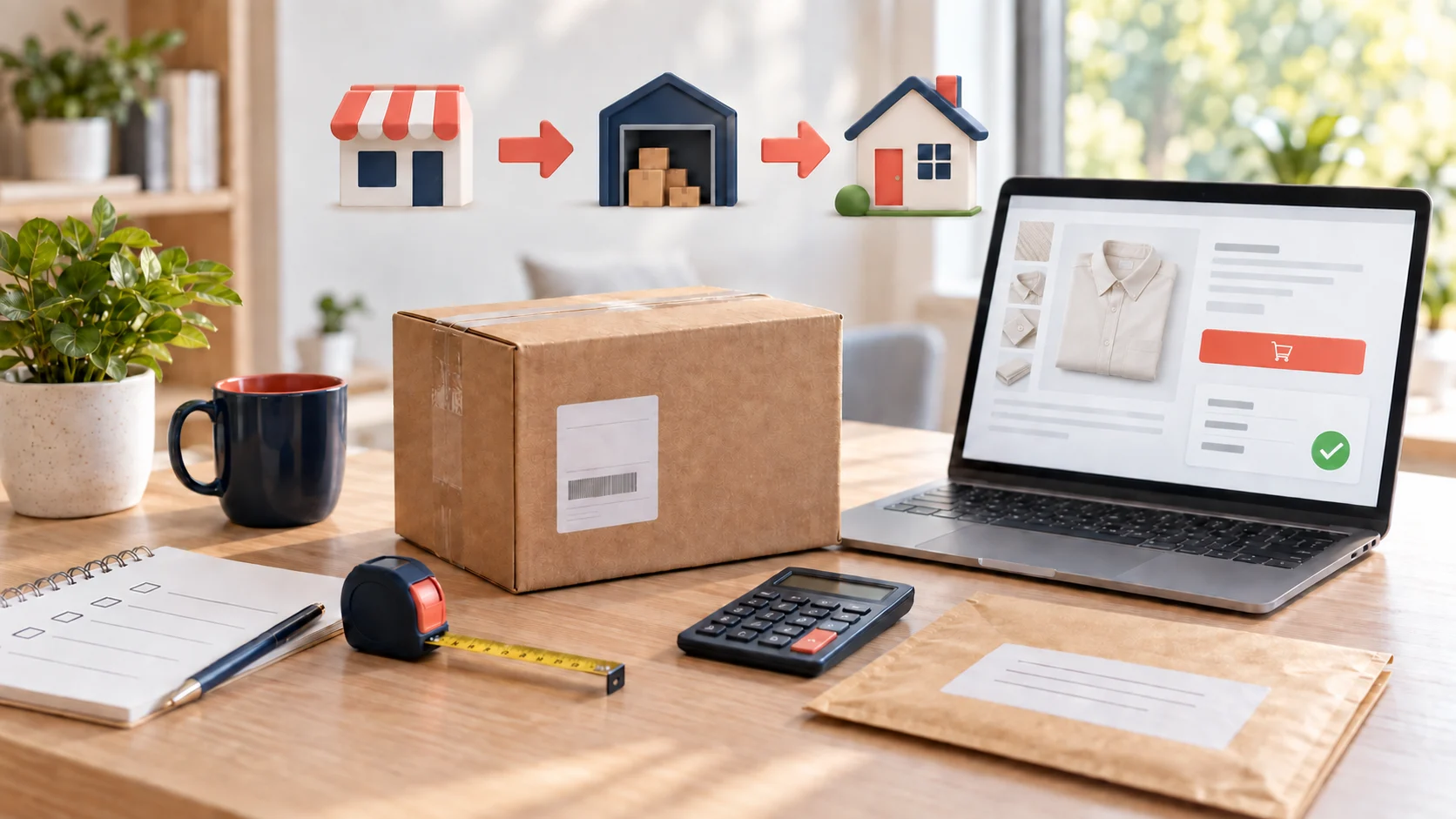 International shopping parcel with package-forwarding cost and eligibility checks